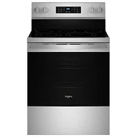 Boîte ouverte - Cuisinière électrique avec friture à air chaud et ventilateur à convection 5,3 pi³ 30 po de Whirlpool - Inox - Parfait état