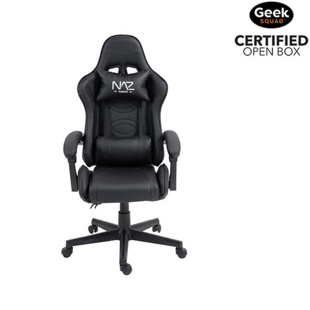 Open Box - Naz Tachi Ergonomic High-Back Faux Leather Gaming Chair - Black