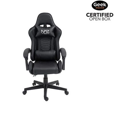 Open Box - Naz Tachi Ergonomic High-Back Faux Leather Gaming Chair - Black