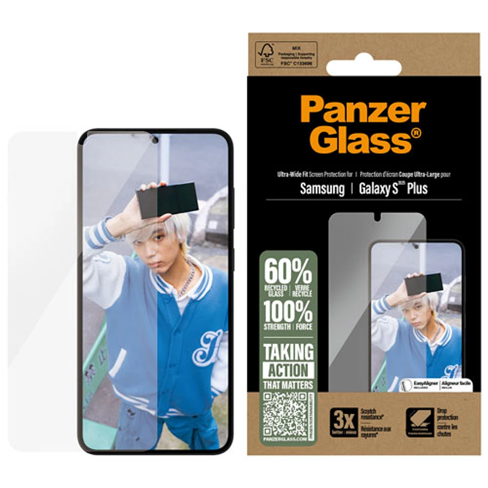 PanzerGlass Ultra-Wide Fit Screen Protector for Galaxy S25+/S24+ (Plus)