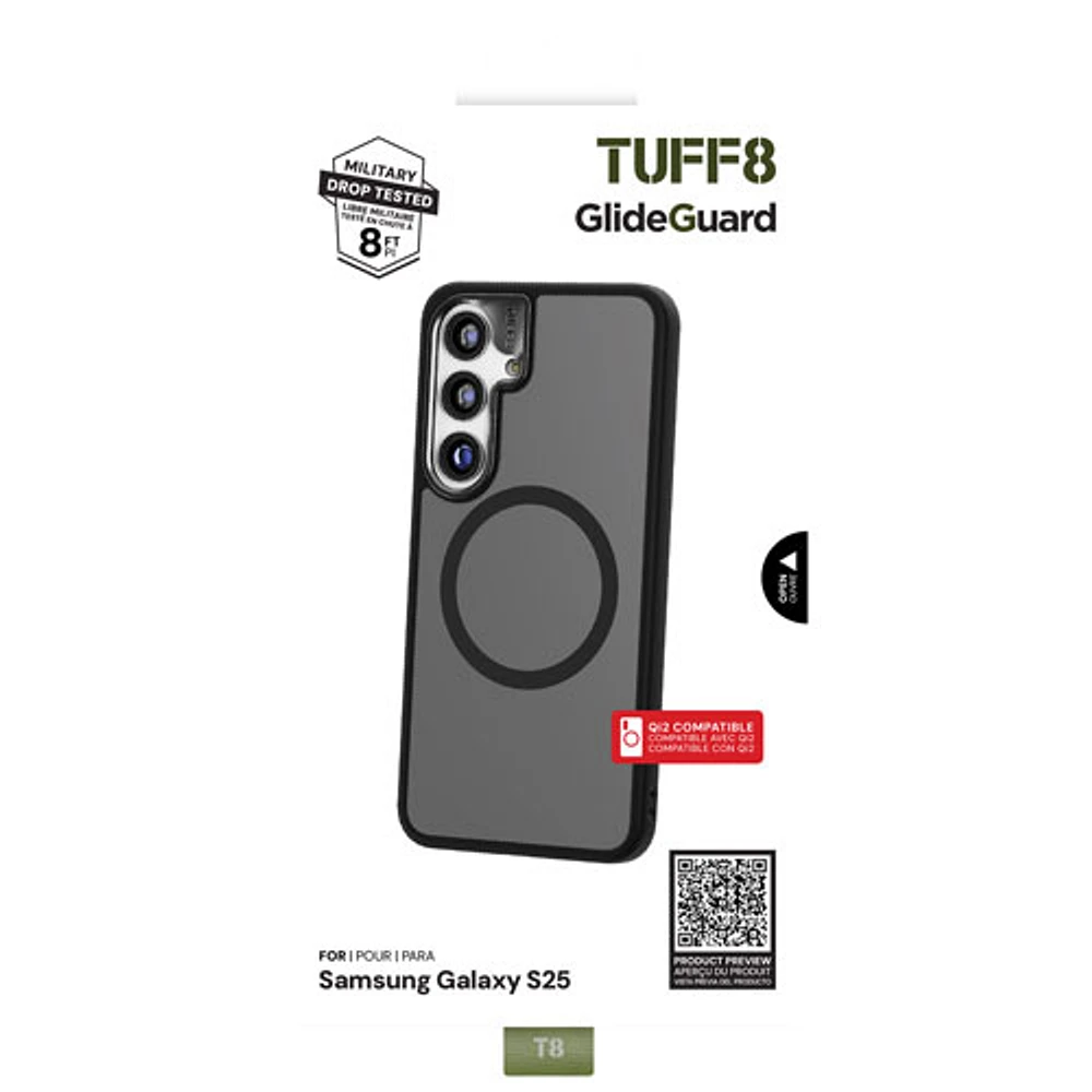 TUFF8 GlideGuard Rugged Case with MagSafe for Galaxy S25 - Smoke Black