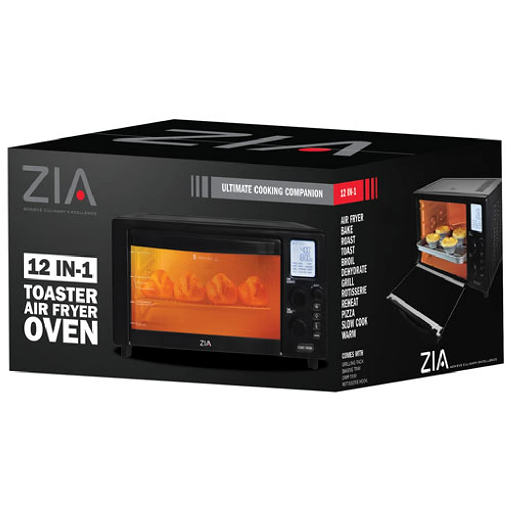 ZIA 12-in-1 Airwave Air Fry Toaster Oven - 0.78 Cu.Ft./22L - Black