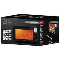 ZIA 12-in-1 Airwave Air Fry Toaster Oven - 0.78 Cu.Ft./22L - Black