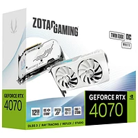 ZOTAC Gaming GeForce RTX 4070 Twin Edge OC DLSS 3 White Edition 12GB GDDR6 Video Card