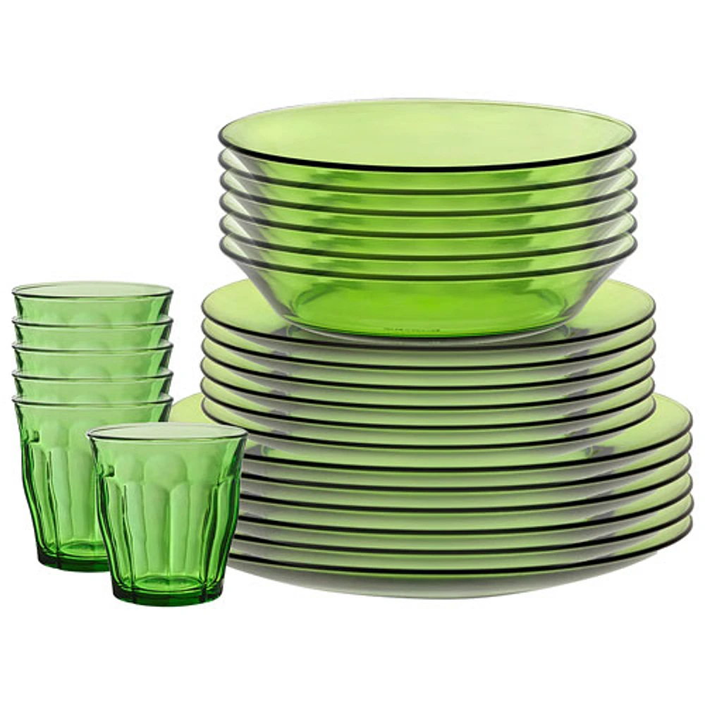 Duralex Lys 24-Piece Tempered Glass Dinnerware Set