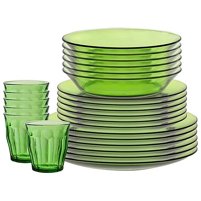 Duralex Lys 24-Piece Tempered Glass Dinnerware Set