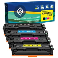 Cartouche d'encre en poudre noire/couleur de TToner compatible avec HP (TT-206A) - Paquet de 4