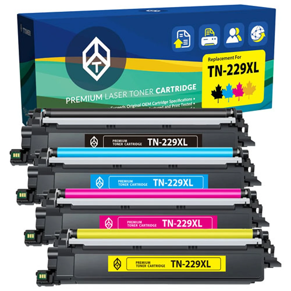 TToner Black/Colour Toner Cartridge Compatible with Brother (TT-TN229XL) - 4 Pack