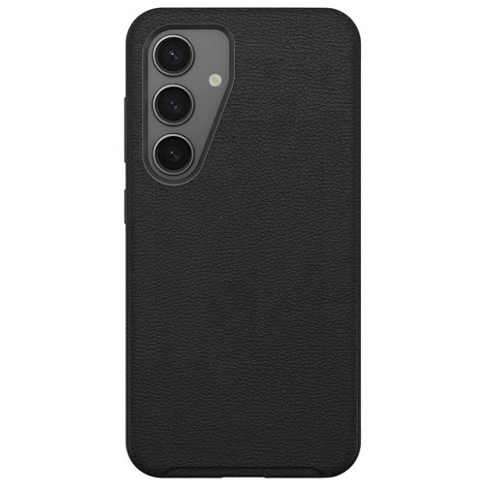 Étui rigide ajusté en cuir de cactus Symmetry d'OtterBox pour Galaxy S25 - Noir