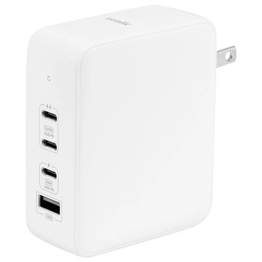 LOGiiX Power Plus 140W USB-C/USB-A GaN Wall Charger (LGX-13768) - White