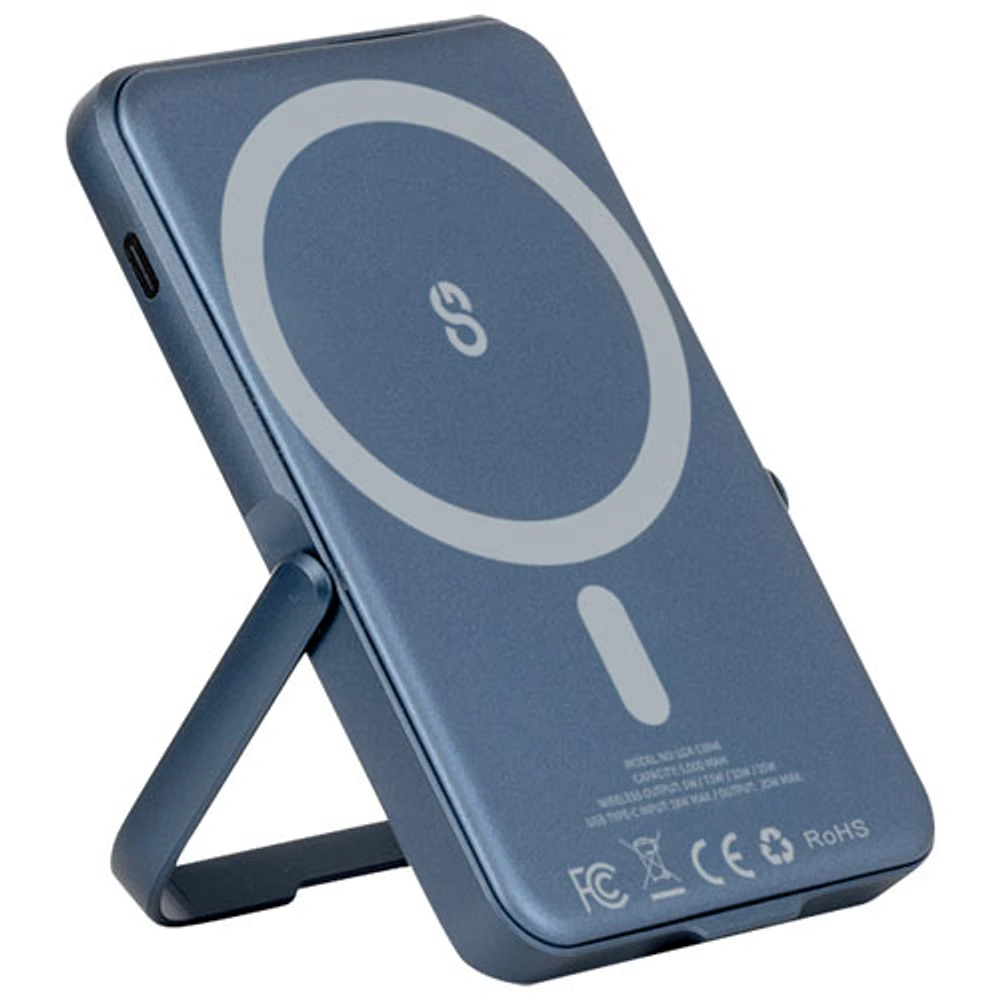 LOGiiX Piston Power Stance 5000 mAh 20W PD Power Bank with MagSafe & Kickstand - Midnight Blue