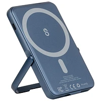 Chargeur portable PD 20 W 5000 mAh Piston Power Stance de LOGiiX avec MagSafe et support - Bleu minuit