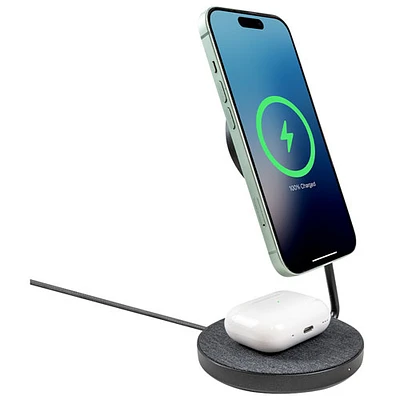 LOGiiX 2-in-1 Foldable Qi2 Wireless Charging Stand with MagSafe (LGX-13880) - Black