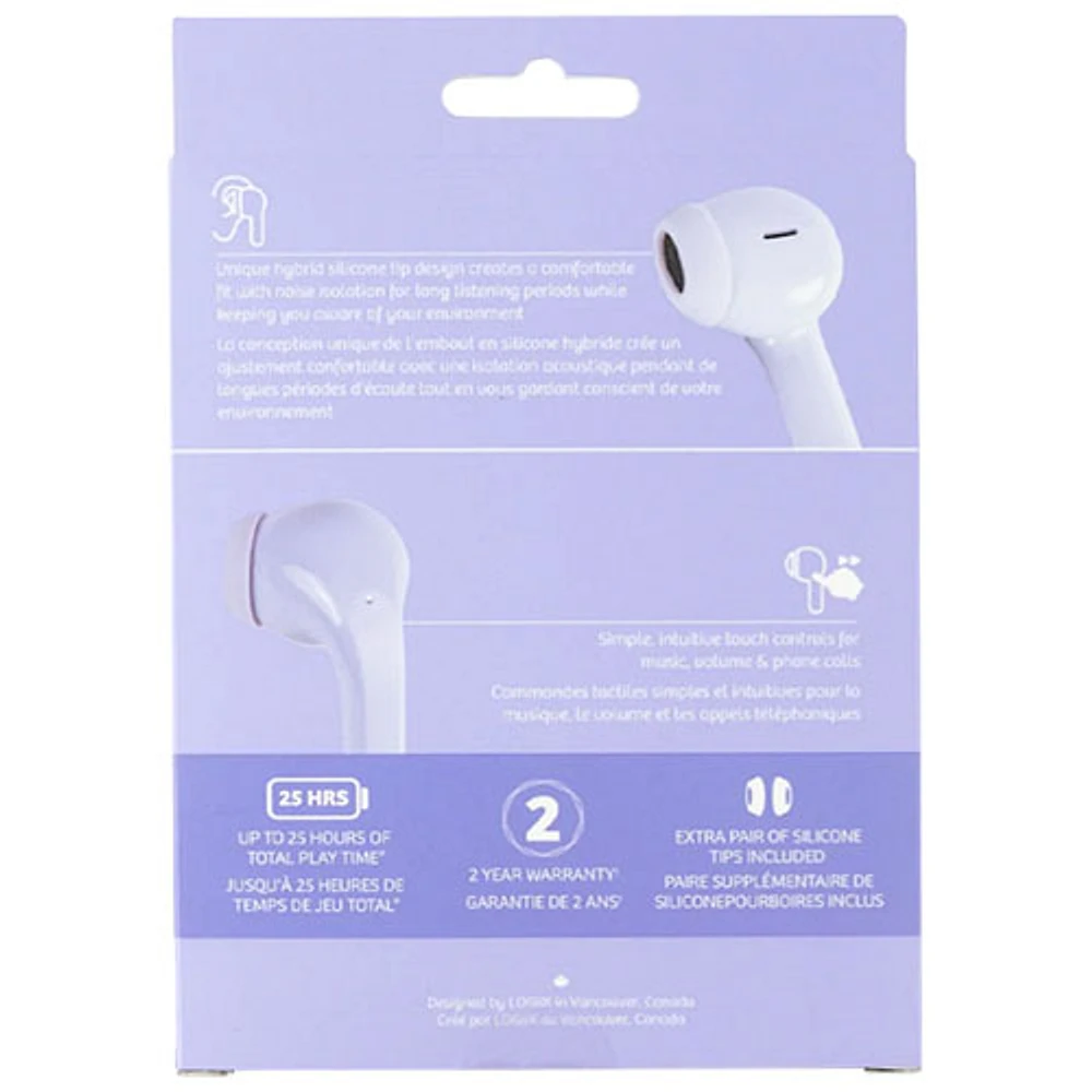 Écouteurs boutons 100 % sans fil Vibrance Melody de LOGiiX - Lavande