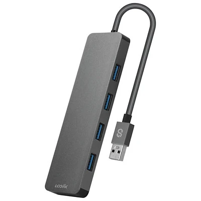 Concentrateur USB 3.0 à 4 ports de LOGiiX (LGX-13699) - Gris graphite