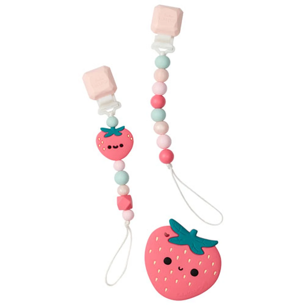 Loulou Lollipop Strawberry Darling Clip Teether Bundle (PL003)