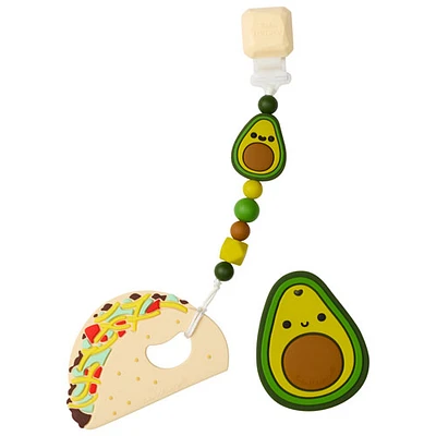 Ensemble de jouets de dentition apaisants en forme d'avocat et de taco de Loulou Lollipop (PL007)