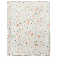 Loulou Lollipop Bunny Meadow Muslin Swaddle Blanket