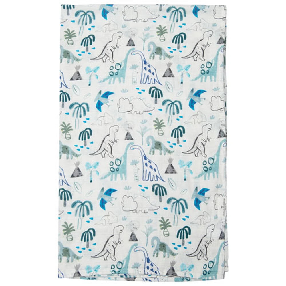 Loulou Lollipop Dinosaurs Muslin Swaddle Blanket