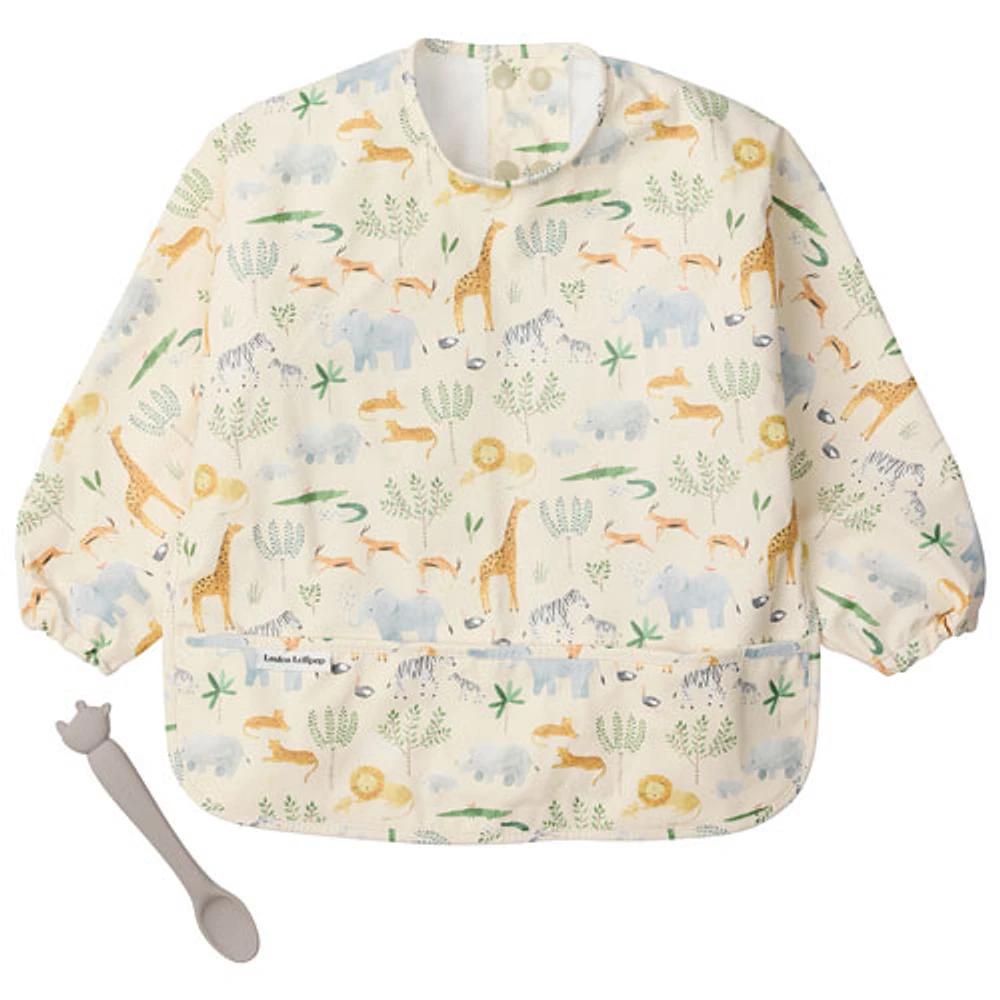 LouLou Lollipop Rhino Long Sleeve Bib and Spoon Set (ET011)