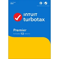 TurboTax Premier 2024 (PC) - 3 utilisateurs - 12 déclarations - Anglais - Téléchargement numérique