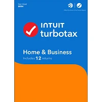 TurboTax Home & Business 2024 (PC) - 3 utilisateurs - 12 déclarations - Anglais - Téléchargement numérique