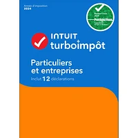 TurboImpôt Particuliers et entreprises 2024 (PC) - 3 utilisateurs - 12 déclarations - Français - Téléchargement numérique