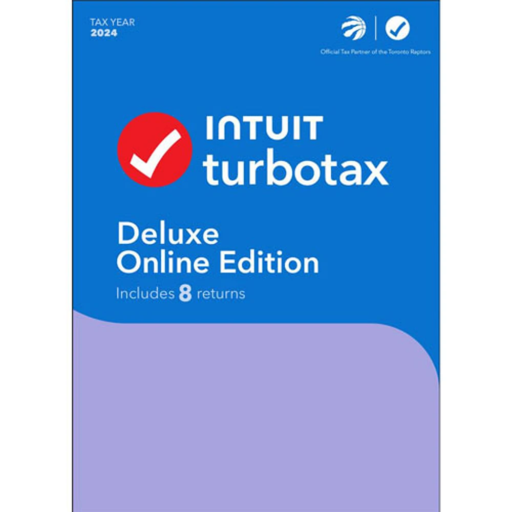 TurboTax Deluxe Online Edition 2024 (PC) - 1 utilisateur - 8 déclarations - Anglais - Téléchargement numérique