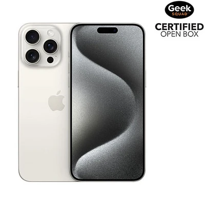 Boîte ouverte - iPhone 15 Pro Max de 1 To d'Apple - Titane blanc - Déverrouillé