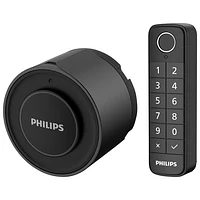 Serrure intelligente Wi-Fi rétrocompatible série 3000 de Philips avec lecteur d'empreintes digitales sans fil - Noir