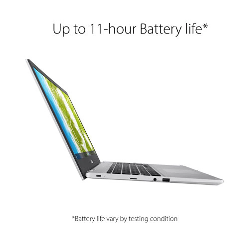 Chromebook de 15,6 po CX1500 d'ASUS - Argenté transparent (Celeron N4500 d'Intel/RAM 8 Go/SSD 128 Go/ChromeOS)