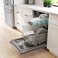 Bosch 300 Series 24" 48dB Built-In Dishwasher with Stainless Steel Tub (SHE41CM5N) - Stainless Steel