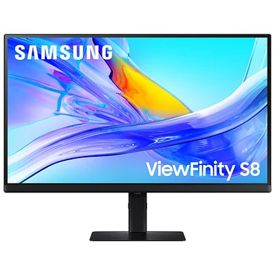 Moniteur DEL IPS Ultra HD 4K 60 Hz de 27 po ViewFinity S8 de Samsung avec temps de réponse gris à gris de 5 ms (LS27D802UANXGO) - Noir