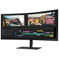 Moniteur FreeSync DEL incurvé VA QHD 100 Hz de 34 po de Samsung avec temps de réponse gris à gris de 5 ms (LS34A650UBNXGO) - Noir