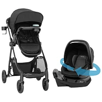 Système de voyage Omni Ultra d'Evenflo avec siège d'auto rotatif pour bébé Revolve180 LiteMax NXT - Caviar noir