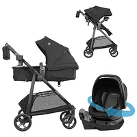 Système de voyage Omni Ultra d'Evenflo avec siège d'auto rotatif pour bébé Revolve180 LiteMax NXT - Caviar noir