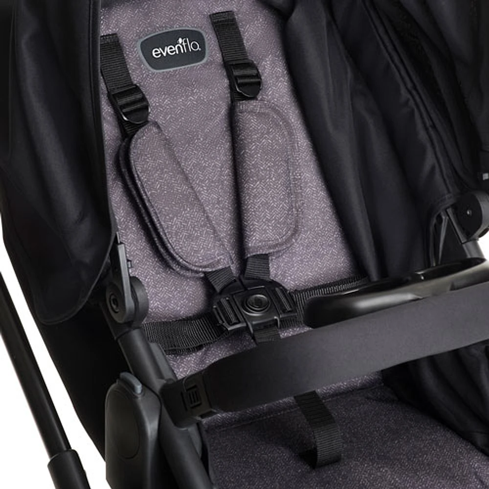 Système de transport Modular Pivot avec siège d'auto de bébé LiteMax d'Evenflo - Gris décontracté