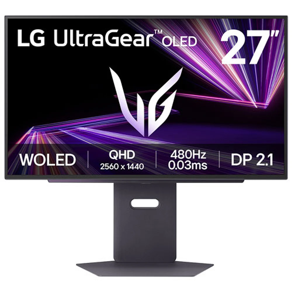 LG UltraGear 27” QHD 480Hz 0.03ms GTG OLED LED DP 2.1 G-Sync/FreeSync Premium Pro Gaming Monitor (27GX790A-B) – Purple Grey