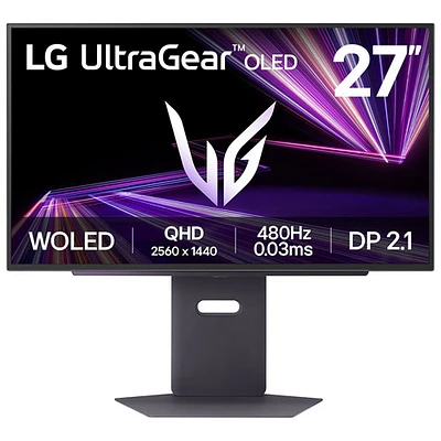 LG UltraGear 27” QHD 480Hz 0.03ms GTG OLED LED DP 2.1 G-Sync/FreeSync Premium Pro Gaming Monitor (27GX790A-B) – Purple Grey