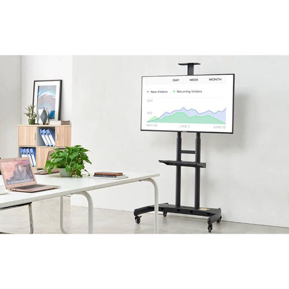 North Bayou Mobile TV Cart with 55" - 85" Mount