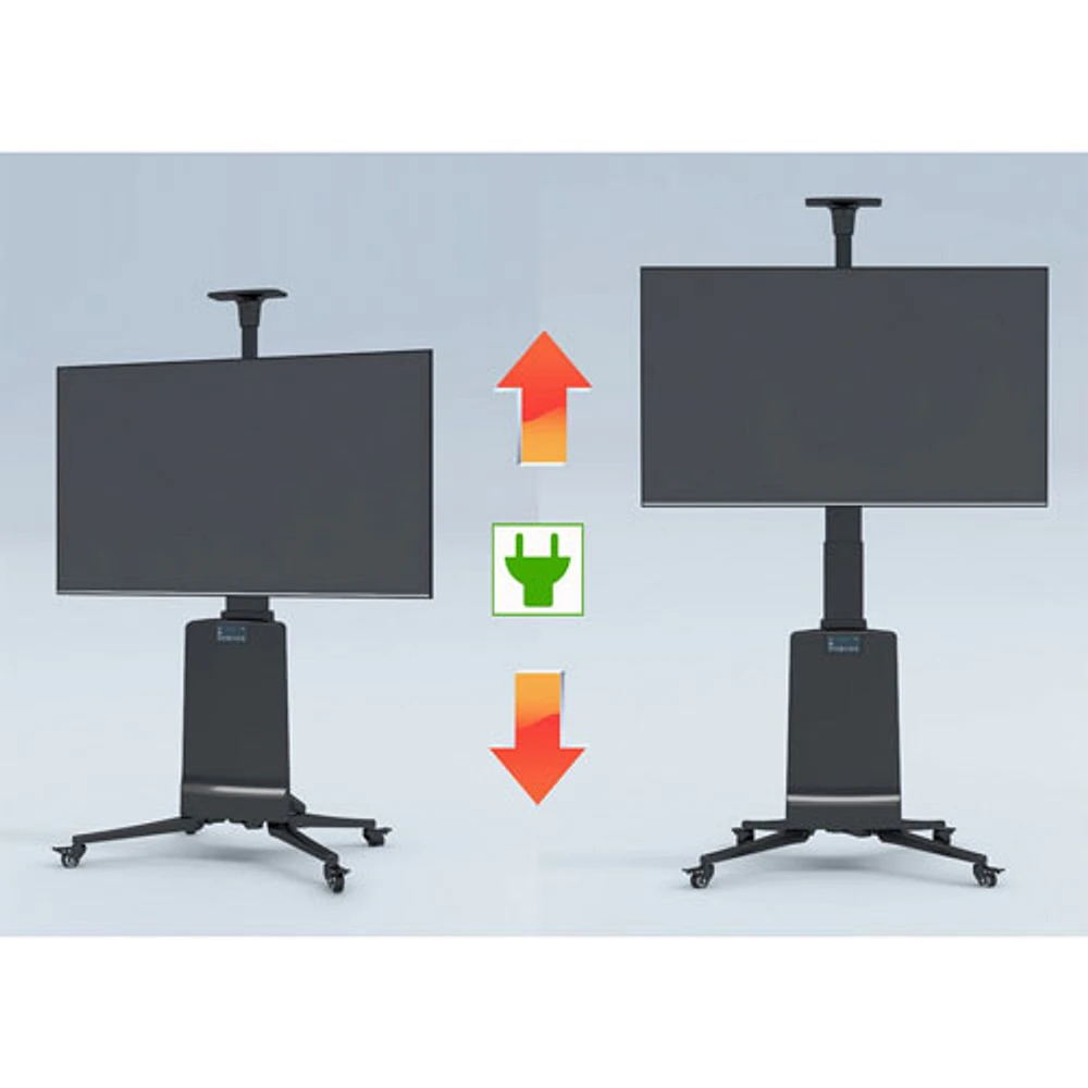 North Bayou Adjustable TV Cart with 55" - 85" Mount