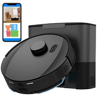 Aspirateur robot-vadrouille connecté Wi-Fi à vidage automatique Dustin de bObsweep - Acier au carbone
