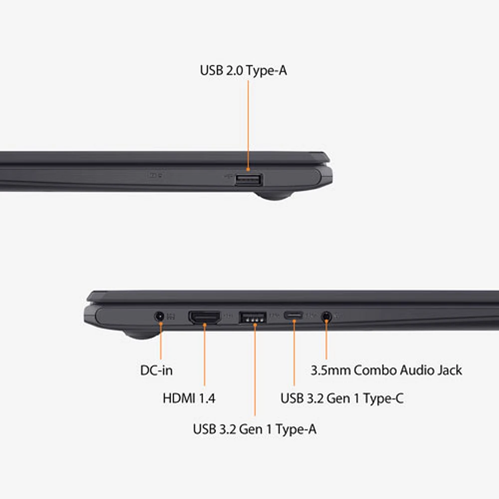 VivoBook Go 15 L510 de 15,6 po d'ASUS - Noir étoile (Celeron N4500 d'Intel/RAM 4 Go/SSD 128 Go/Windows 11)