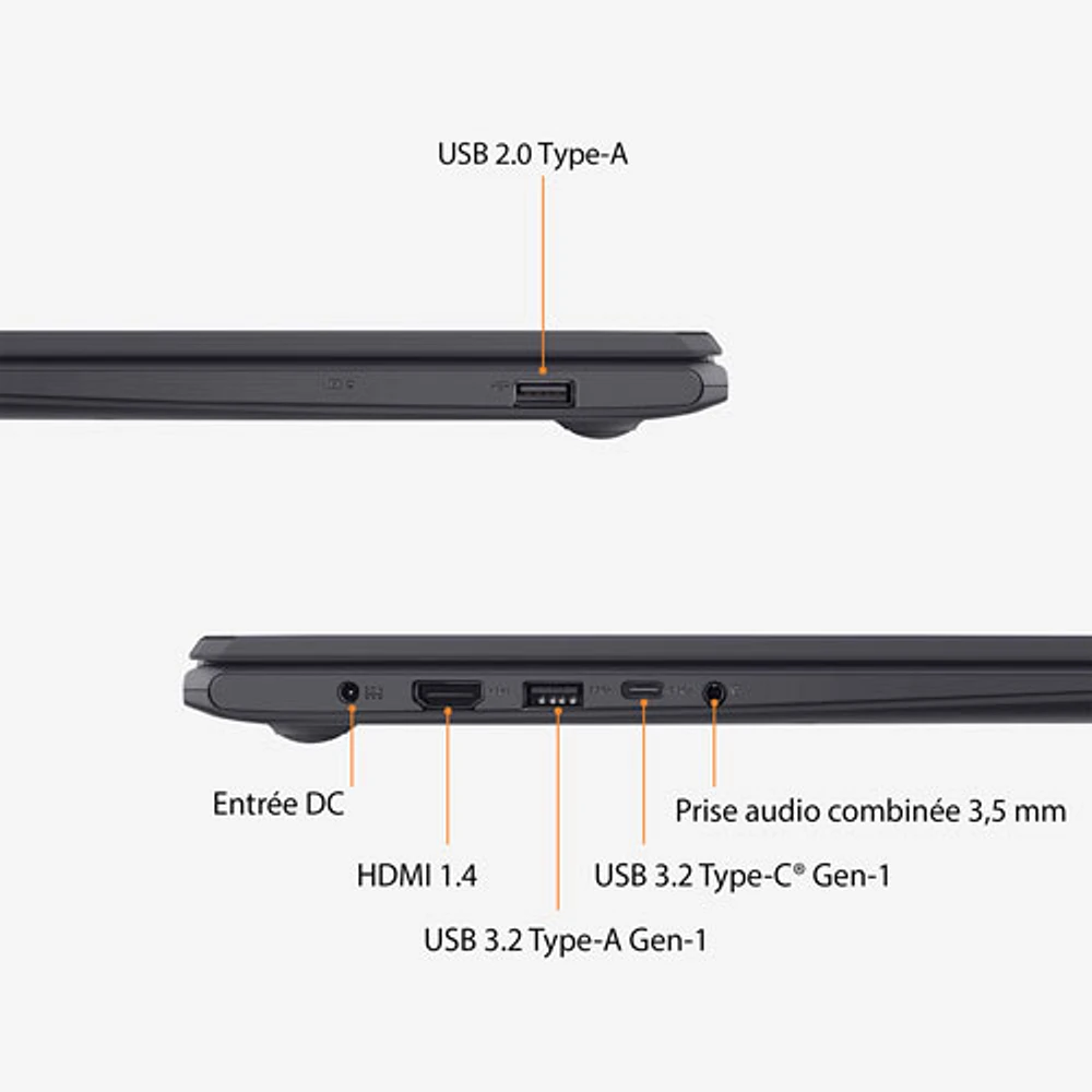 VivoBook Go 15 L510 de 15,6 po d'ASUS - Noir étoile (Celeron N4500 d'Intel/RAM 4 Go/SSD 128 Go/Windows 11)