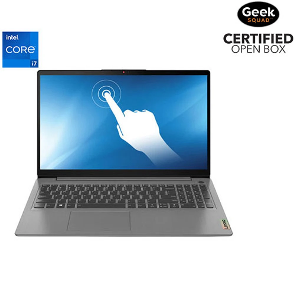 Boîte ouverte - Portable à écran tactile de 15,6 po IdeaPad 3i de Lenovo - Gris arctique (Core i7-1255U d'Intel/RAM 16 Go/SSD 512 Go)