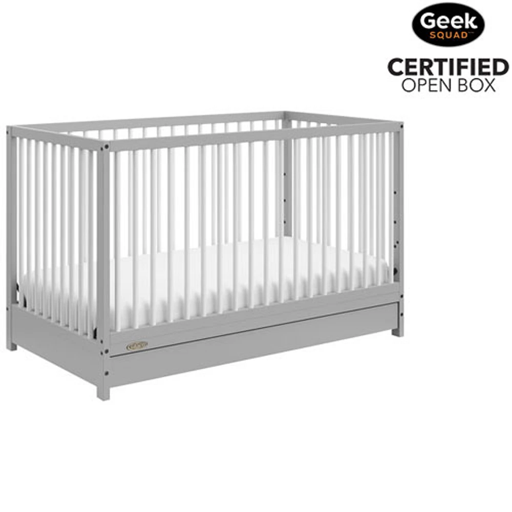 Open Box - Graco Teddi 5-in-1 Convertible Crib with Drawer - Pebble Grey/White