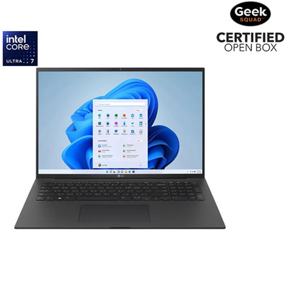 Boîte ouverte - Portable 17 po Gram de LG - Noir (Core Ultra 7 155H d'Intel/RAM 16 Go/SSD 1 To/Windows 11 Advanced)