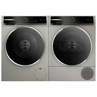 Bosch 800 Series 4.0 Cu. Ft. Heat Pump Electric Dryer (WQB245AXUC) - Pearl Steel