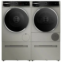 Bosch 800 Series 4.0 Cu. Ft. Heat Pump Electric Dryer (WQB245AXUC) - Pearl Steel