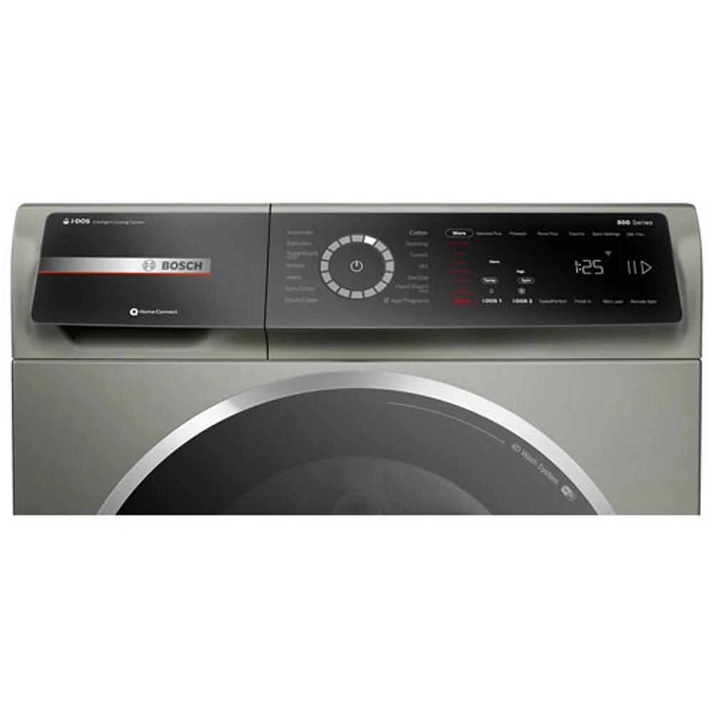 Bosch 800 Series 2.4 Cu. Ft. High Efficiency Compact Front Load Washer (WGB246AXUC) - Pearl Steel